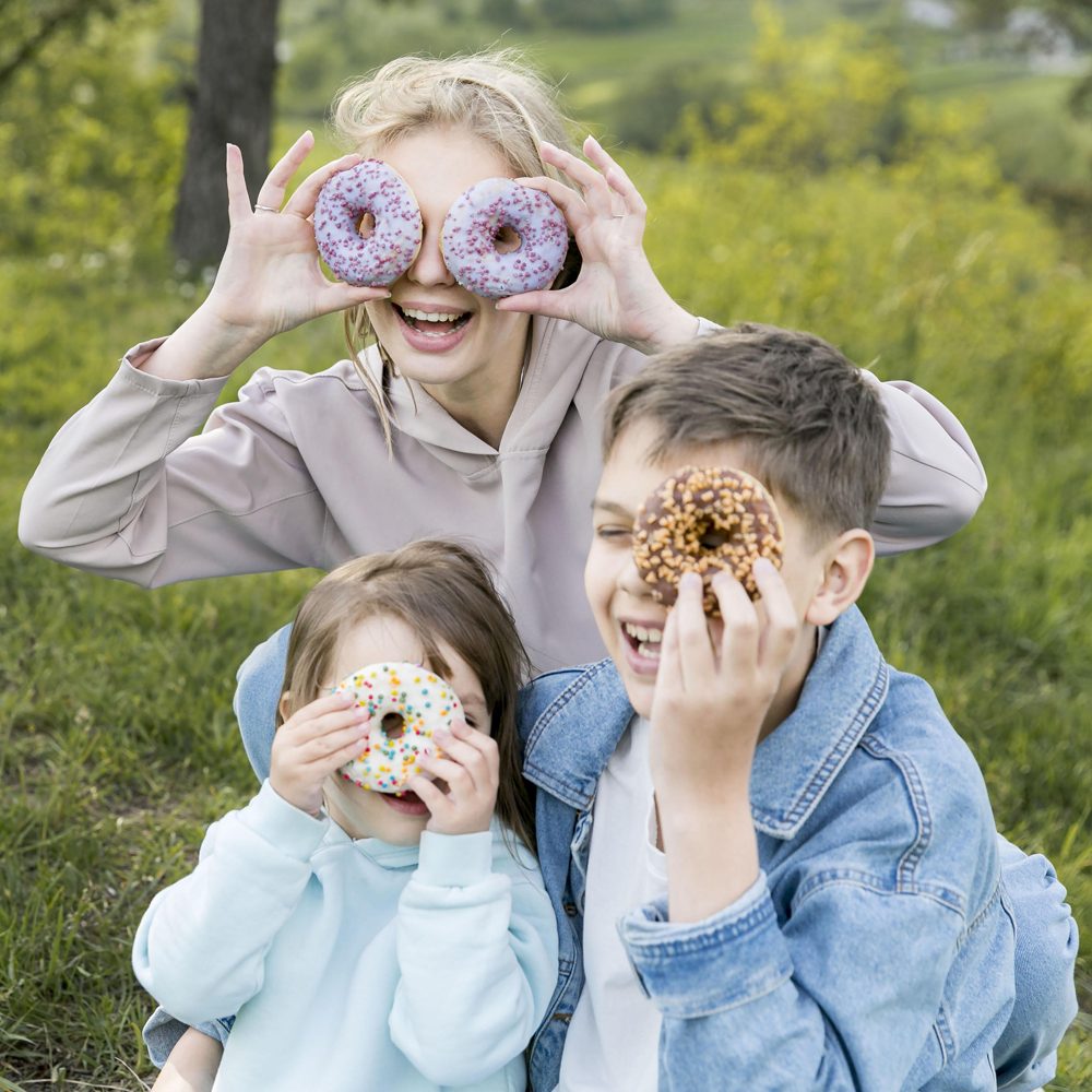 A family enjoying Defiance Donut Co. donuts